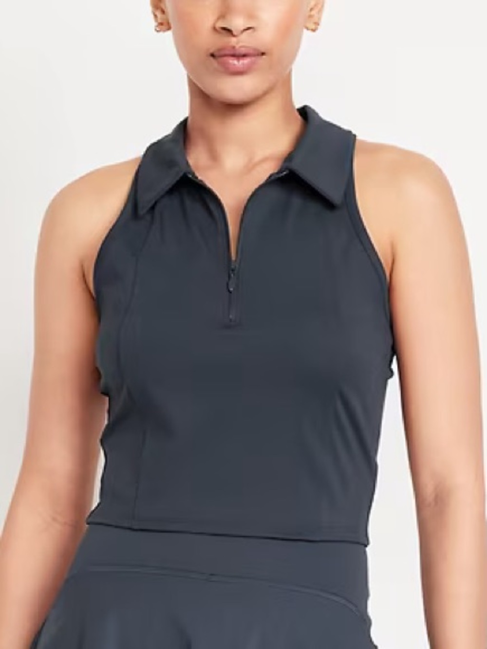 Powersoft Crop Polo Tank -Dusk Navy